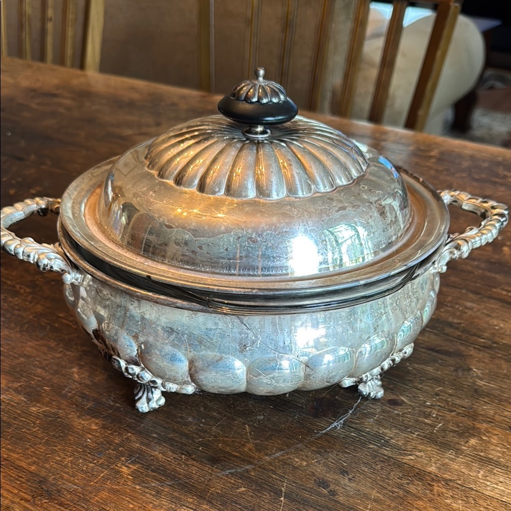 Silver Victorian Serveware with Ornate Handles
